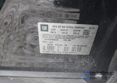 2019 Buick Encore Fwd Preferred z USA, uszkodzony, nr VIN KL4CJASB5KB862484